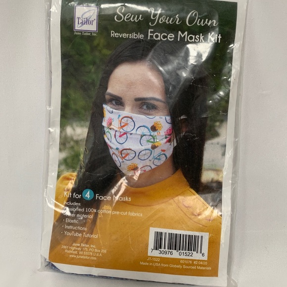 June Tailor Sew Your Own Mask Kit Set of 4 Cotton Craft Sewing New - Picture 1 of 4